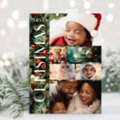 Holly Festive Family Photo Collage Christmas  カード