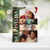 Holly Festive Family Photo Collage Christmas  カード