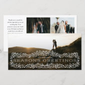 Holly Framed Seasons Greetings Photo Holiday Card (正面/裏面)