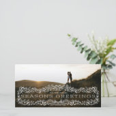 Holly Framed Seasons Greetings Photo Holiday Card (スタンド正面)