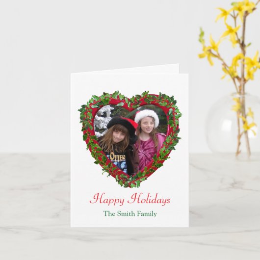 Holly Heart Holiday Card カード (黄色い花)
