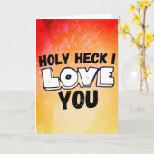 Holly Heck I Love You - バレンタインデーの愛 カード (黄色い花)