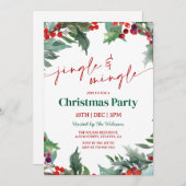 Holly Jingle and Mingle Christmas Party 招待状 (正面/裏面)