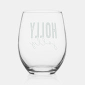 Holly Jolly ステムなしワイングラス (裏面)