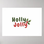 Holly Jolly – セイヨウナナカマドのアイコン付きのホリデーフォント ポスター (正面)