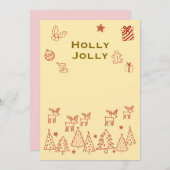 『Holly Jolly』トナカイのかわいいクリスマスカード♡ シーズンカード (正面/裏面)