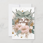 Holly Jolly Christmas Card – Festive Holiday Wish サンキューカード (正面)