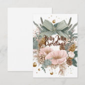 Holly Jolly Christmas Card – Festive Holiday Wish サンキューカード (正面/裏面)