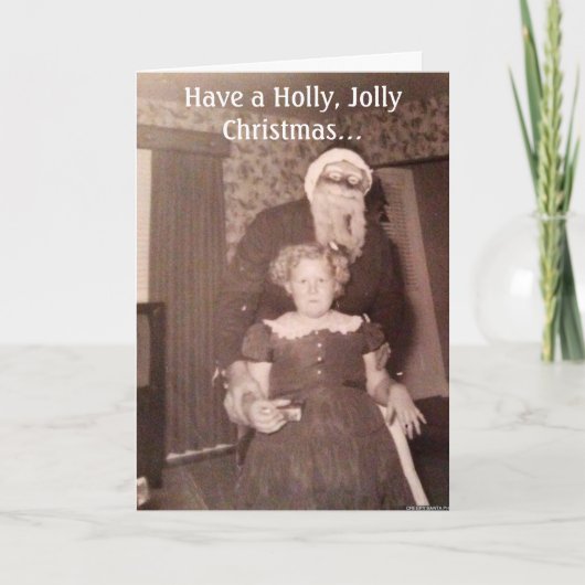 Holly Jolly Christmas Creepy Santa Card サンキューカード (正面)