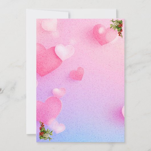 Holly Jolly Christmas Cute Penguin Paste 招待状 (裏面)