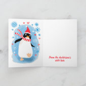 Holly jolly Christmas cute penguin with love from: シーズンカード (内部)