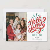 Holly Jolly Christmas Family Photo  シーズンカード (正面)