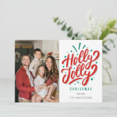 Holly Jolly Christmas Family Photo  シーズンカード (スタンド正面)