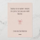 Holly Jolly Christmas Foil Holiday Card Soft Pink 箔シーズンカード (裏面)