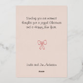 Holly Jolly Christmas Foil Holiday Card Soft Pink 箔シーズンカード (裏面)