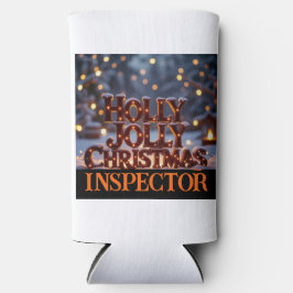Holly Jolly Christmas Inspector Fun スリム缶クーラー