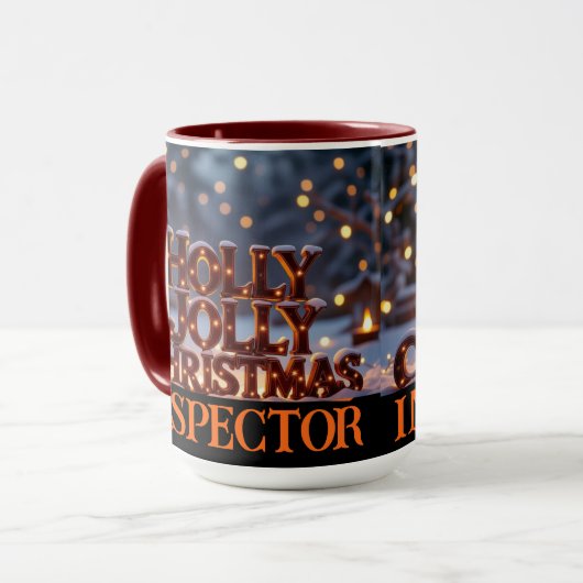 Holly Jolly Christmas Inspector Keepsake マグカップ (正面左)