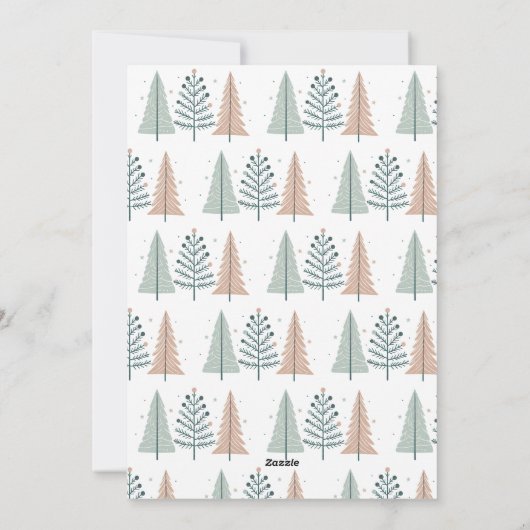 Holly Jolly Christmas Minimalist Boho Trees シーズンカード (裏面)