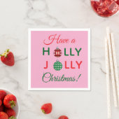 Holly Jolly Christmas napkin スタンダードカクテルナプキン (インサイチュ)