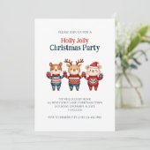 Holly Jolly Christmas Party Invitation シーズンカード (スタンド正面)