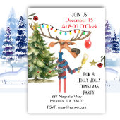 Holly Jolly Christmas Party Moose Invitation 招待状