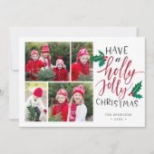 Holly Jolly | Christmas Photo Collage Card シーズンカード (正面)