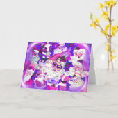 Holly Jolly Christmas Santa Greeting Card カード (黄色い花)