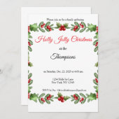 Holly Jolly Family Christmas Party  招待状 (正面/裏面)