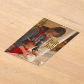 Holly Jolly family holiday photo beige year naboho アクリル招待状 (レイダウン)