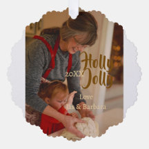 Holly Jolly family holiday photo beige year naboho