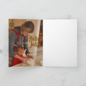 Holly Jolly family holiday photo beige year naboho カード (内部)