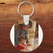 Holly Jolly family holiday photo beige year naboho キーホルダー (正面)