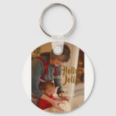 Holly Jolly family holiday photo beige year naboho キーホルダー (裏面)