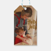 Holly Jolly family holiday photo beige year naboho ギフトタグ (裏面)