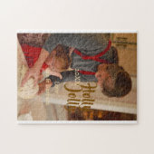 Holly Jolly family holiday photo beige year naboho ジグソーパズル (横)