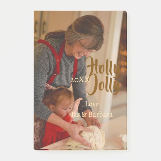 Holly Jolly family holiday photo beige year naboho ポストイット (正面)