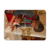 Holly Jolly family holiday photo beige year naboho マグネット (横)