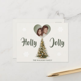 Holly Jolly Family Photo | Custom Holiday Card ポストカード