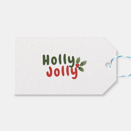 Holly Jolly – Festive Holiday Font with Holly Icon ギフトタグ (正面(横))