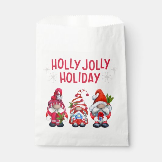 Holly Jolly Holiday Gnomes フェイバーバッグ (正面)