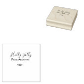 Holly Jolly holidays add name family year purple s ラバースタンプ (押印)