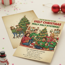 Holly Jolly Hysteria Ugly Sweater Christmas Party  招待状