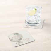 Holly Jolly ONE Christmas Vintage Balloon Birthday スクエアペーパーコースター (インサイチュ)