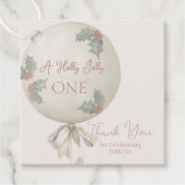 Holly Jolly ONE Christmas Vintage Balloon Thanks フェイバータグ (正面)