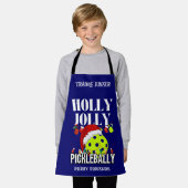 HOLLY JOLLY PICKLEBALLY クリスマス エプロン (着用した状態)