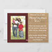 holly jolly Plaid Christmas Tree Photo Card シーズンカード (裏面)
