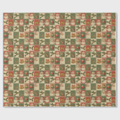 Holly Jolly Retro Christmas Collage ラッピングペーパー (フラット)