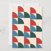 Holly Jolly Retro Geometric Christmas Floral Photo シーズンカード (裏面)