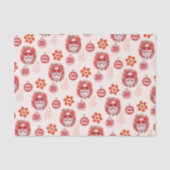 Holly Jolly Santa Vibes Pink Retro Holiday 薄葉紙 (正面)