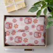 Holly Jolly Santa Vibes Pink Retro Holiday 薄葉紙 (ギフト)